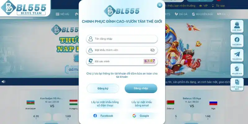 Các bước đăng nhập BL555